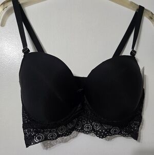 Black Lace Underwire Push-Up Bra